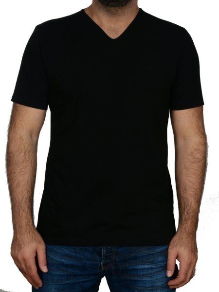 V YAKA -REGULAR/SLİMFİT - SİYAH