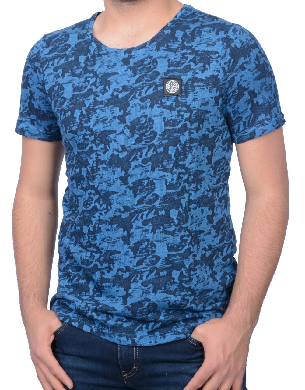 SIFIR YAKA -REGULAR/SLİM FİT SAKS MAVİ