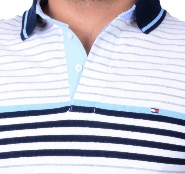 POLO YAKA -REGULAR/SLİM FİT BEYAZ/MAVİ