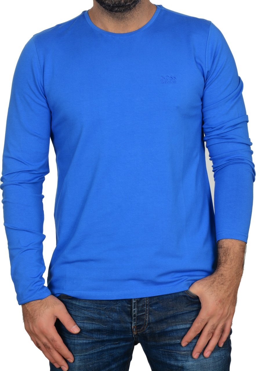 SIFIR YAKA-RAGULAR/SLİM FİT SAKS MAVİ