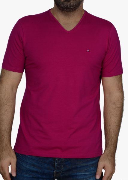 V YAKA-REGULAR/SLİM FİT FUŞYA