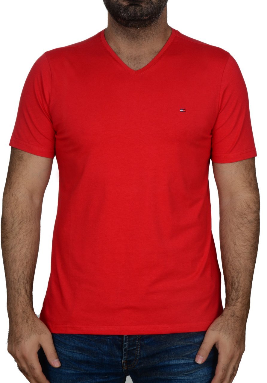 V YAKA-REGULAR/SLİM FİT KIRMIZI