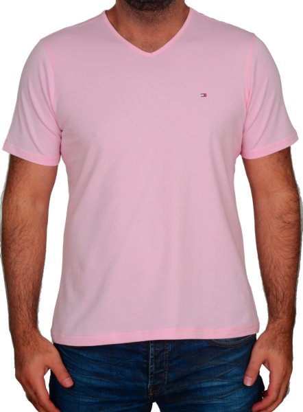 V YAKA-REGULAR/SLİM FİT PEMBE