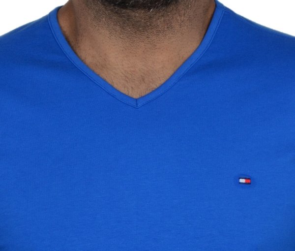 V YAKA-REGULAR/SLİM FİT SAKS MAVİ