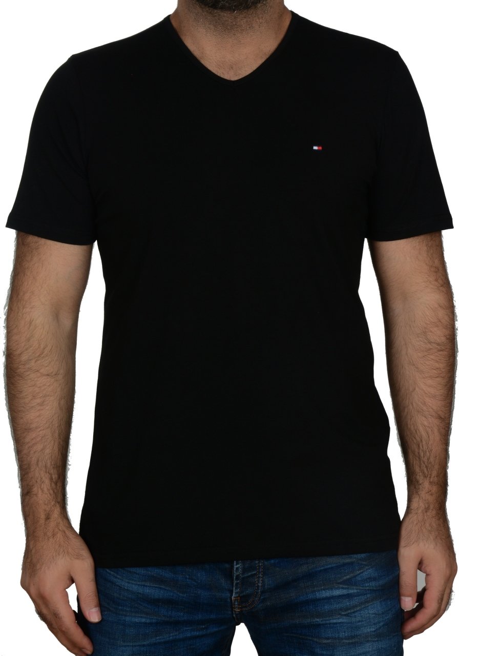 V YAKA-REGULAR/SLİM FİT SİYAH